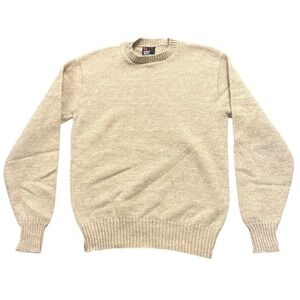 VTG Robert Bruce Mens Crew Neck Long Sleeve Sweater Tan Size Large Made in USA